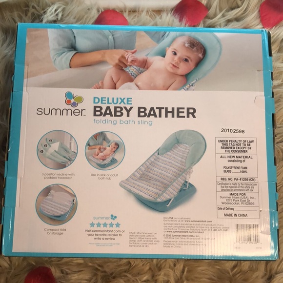 New Summer Deluxe Baby Bather Folding Bath Sling - Picture 2 of 6